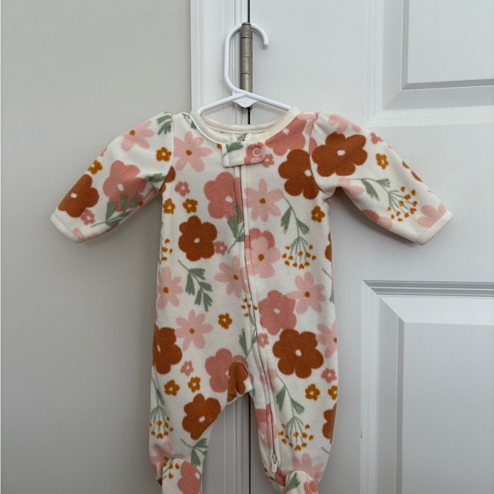 Floral Kids Fleece Footies